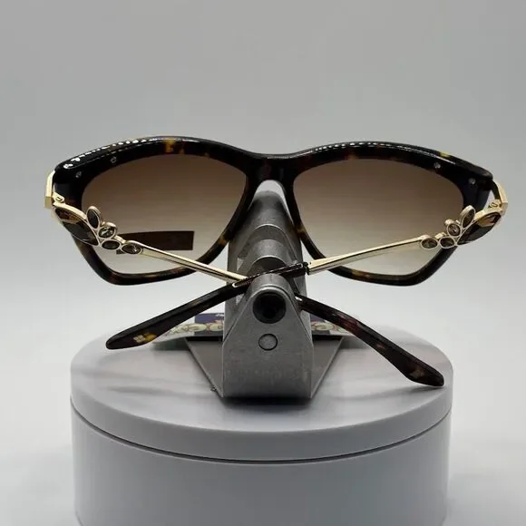 NOS Vintage Y2K Designer Sunglasses BCBG Max Azria | Luxe Tortoise Gold Cat Eye - Picture 7 of 11